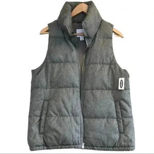 NWT, Old Navy Puffer Vest, Space Dye Grey, Size Medium